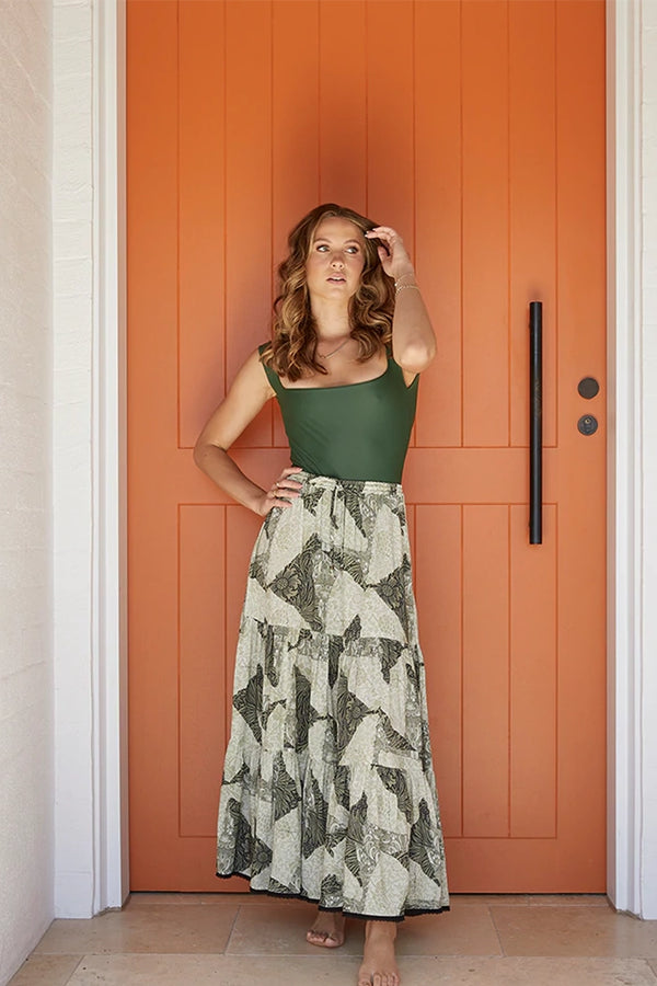 Mia-Lauren Maxi Skirt in Olive